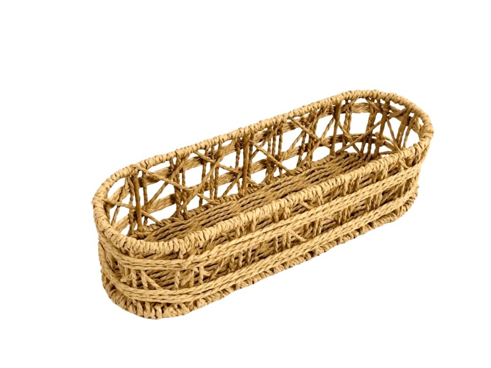 Bespoke Oval Paper Cord Storage Basket with Open Lattice Frame